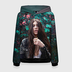 Толстовка-худи женская Dua Lipa: Floral, цвет: 3D-черный