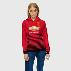 Толстовка-худи женская FC Manchester United: Away 18/19, цвет: 3D-черный — фото 2