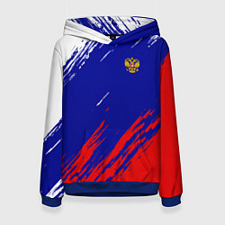 Толстовка-худи женская RUSSIA SPORT, цвет: 3D-синий