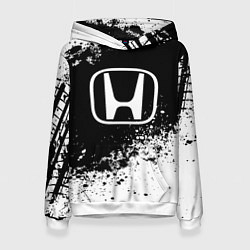 Толстовка-худи женская Honda: Black Spray, цвет: 3D-белый