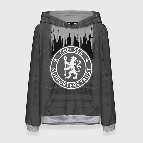 Женская толстовка FC Chelsea: Grey Abstract / 3D-Меланж – фото 1