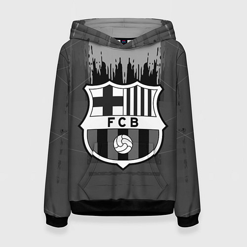 Женская толстовка FC Barcelona: Grey Abstract / 3D-Черный – фото 1