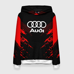 Толстовка-худи женская Audi: Red Anger, цвет: 3D-белый
