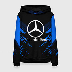 Толстовка-худи женская Mercedes-Benz: Blue Anger, цвет: 3D-черный