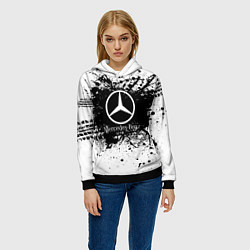 Толстовка-худи женская Mercedes-Benz: Black Spray, цвет: 3D-черный — фото 2