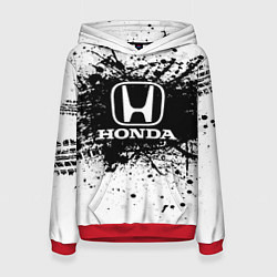 Толстовка-худи женская Honda: Black Spray, цвет: 3D-красный