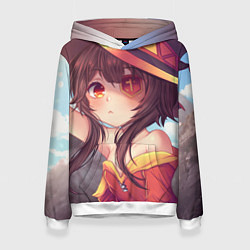 Толстовка-худи женская KonoSuba, цвет: 3D-белый
