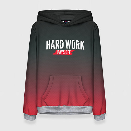 Женская толстовка Hard Work Pays Off: Red / 3D-Меланж – фото 1