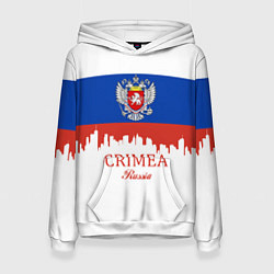 Толстовка-худи женская Crimea, Russia, цвет: 3D-белый