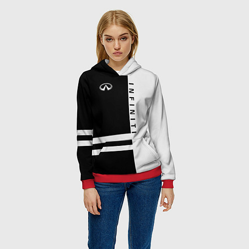 Женская толстовка Infiniti: B&W Lines / 3D-Красный – фото 3