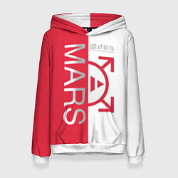 Толстовка-худи женская 30 seconds to Mars - emblem, цвет: 3D-белый