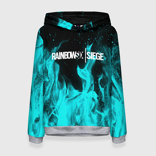 Женская толстовка R6S: Turquoise Flame / 3D-Меланж – фото 1