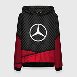 Толстовка-худи женская Mercedes Benz: Grey Carbon, цвет: 3D-черный