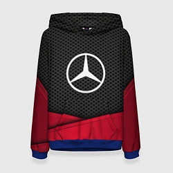 Толстовка-худи женская Mercedes Benz: Grey Carbon, цвет: 3D-синий