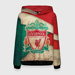 Толстовка-худи женская FC Liverpool: Old Style, цвет: 3D-черный