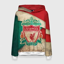 Толстовка-худи женская FC Liverpool: Old Style, цвет: 3D-белый