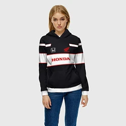 Толстовка-худи женская Honda Sport, цвет: 3D-белый — фото 2