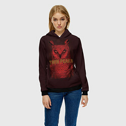 Толстовка-худи женская Twin Peaks: Red Owl, цвет: 3D-черный — фото 2