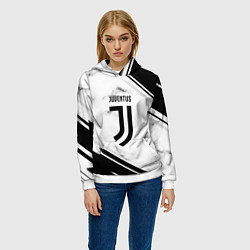 Толстовка-худи женская Juventus, цвет: 3D-белый — фото 2