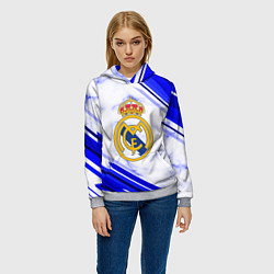 Толстовка-худи женская Real Madrid, цвет: 3D-меланж — фото 2