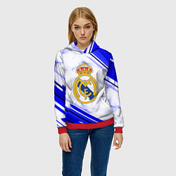 Толстовка-худи женская Real Madrid, цвет: 3D-красный — фото 2