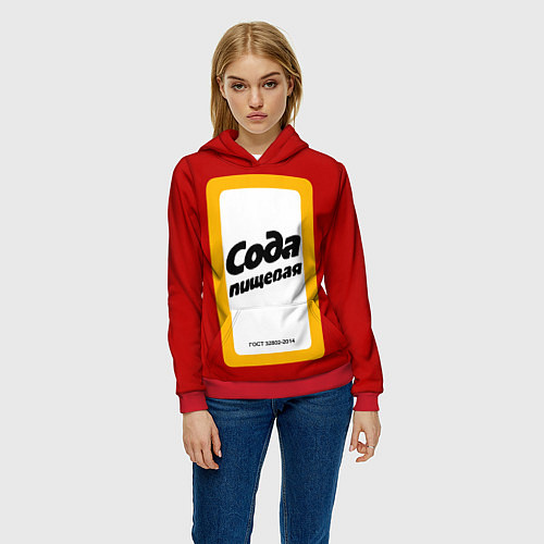 Женская толстовка Сода пищевая / 3D-Красный – фото 3
