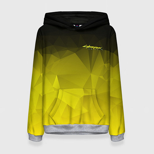 Женская толстовка Cyberpunk 2077: Yellow Poly / 3D-Меланж – фото 1