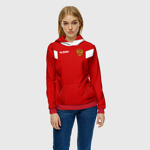 Женская толстовка Сборная России / 3D-Красный – фото 3