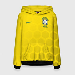 Толстовка-худи женская Brazil Team: WC 2018, цвет: 3D-черный