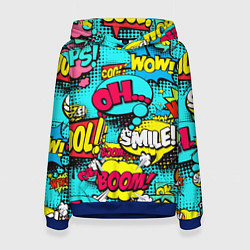 Толстовка-худи женская Кислотный поп-арт, цвет: 3D-синий