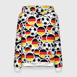 Толстовка-худи женская Германия: футбольный фанат, цвет: 3D-белый