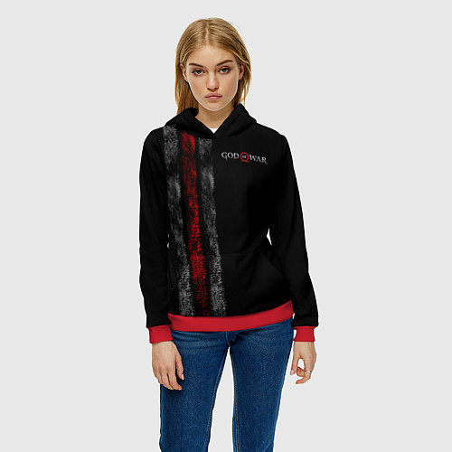 Женская толстовка God of War: Black Style / 3D-Красный – фото 3