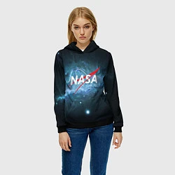 Толстовка-худи женская NASA: Space Light, цвет: 3D-черный — фото 2