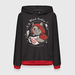 Толстовка-худи женская Black Cat, Black Coffee, цвет: 3D-красный