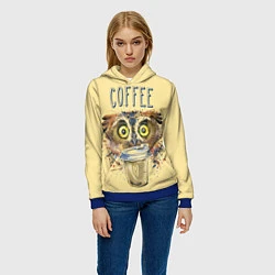 Толстовка-худи женская Owls like coffee, цвет: 3D-синий — фото 2