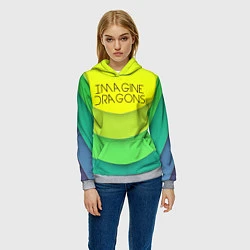 Толстовка-худи женская Imagine Dragons: Lime Colour, цвет: 3D-меланж — фото 2