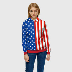 Толстовка-худи женская American Patriot, цвет: 3D-красный — фото 2