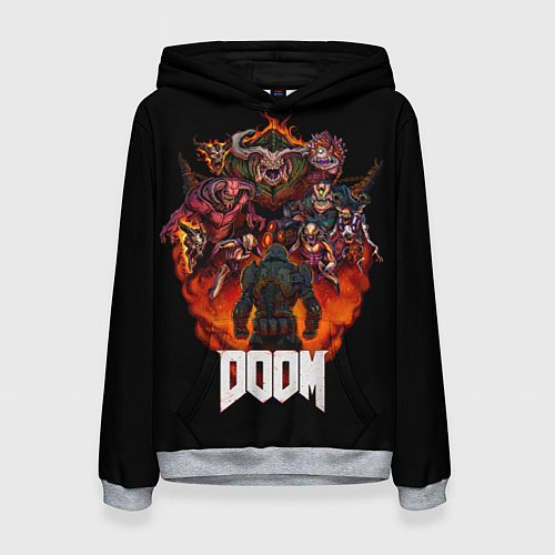 Женская толстовка DOOM History / 3D-Меланж – фото 1