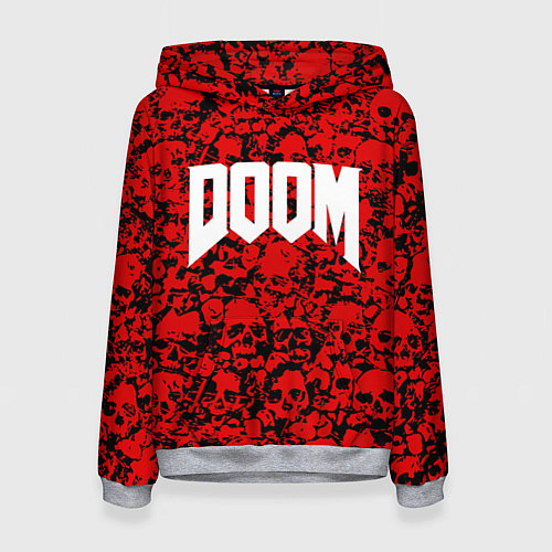 Женская толстовка DOOM: Blooded Skuls / 3D-Меланж – фото 1