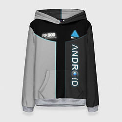 Толстовка-худи женская Detroit: Android RK900, цвет: 3D-меланж