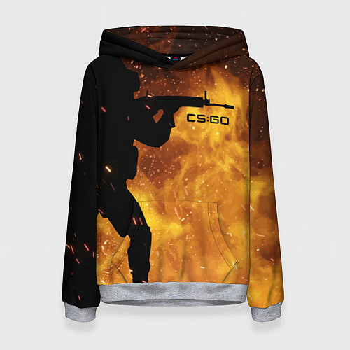 Женская толстовка CS:GO Dark Fire / 3D-Меланж – фото 1