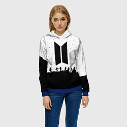 Толстовка-худи женская BTS: Black Stars, цвет: 3D-синий — фото 2