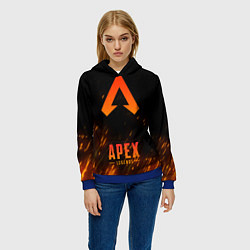 Толстовка-худи женская Apex Legends: Orange Flame, цвет: 3D-синий — фото 2