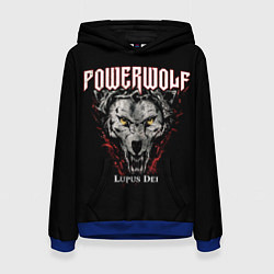 Толстовка-худи женская Powerwolf: Lupus Dei, цвет: 3D-синий