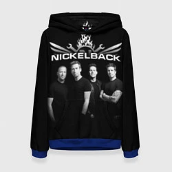 Толстовка-худи женская Nickelback Band, цвет: 3D-синий