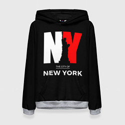 Толстовка-худи женская New York City цвета 3D-меланж — фото 1