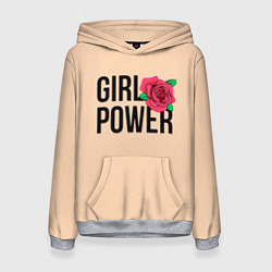 Толстовка-худи женская Girl Power, цвет: 3D-меланж