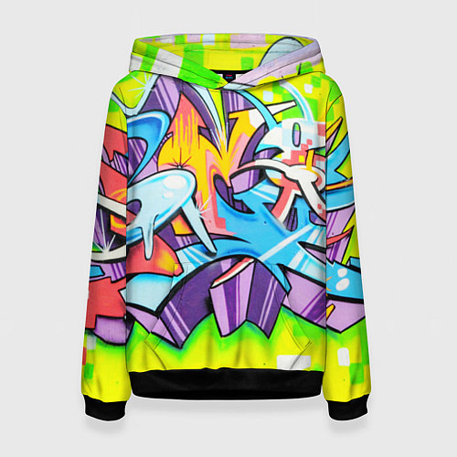 Женская толстовка Неоновая кислота / 3D-Черный – фото 1