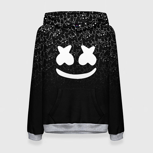 Женская толстовка Marshmello Black / 3D-Меланж – фото 1