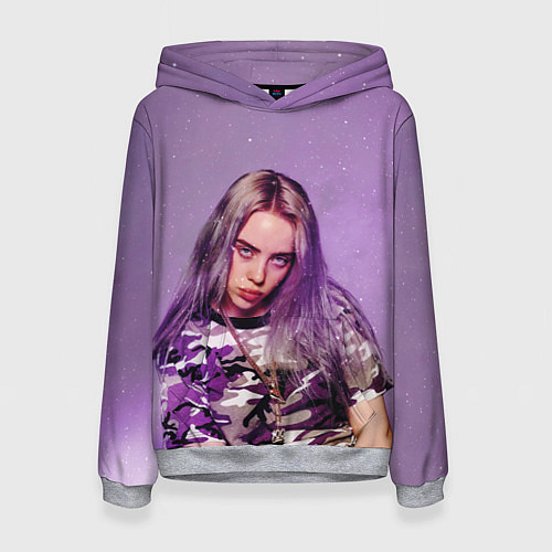 Женская толстовка Billie Eilish: Violet Fashion / 3D-Меланж – фото 1